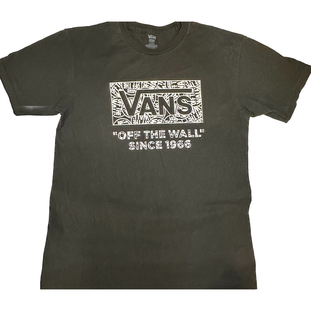 Vans Off The Wall Since 1966 Graphic Shirt Black Men Size Medium Skater Grunge